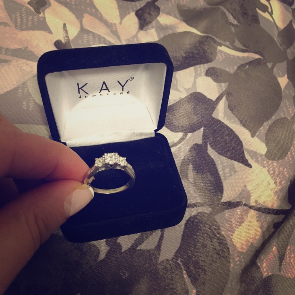 10 k white gold bridal set